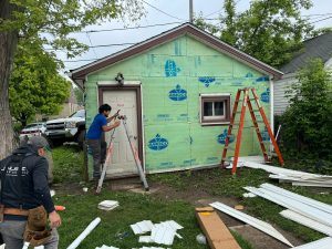 green wrap on house